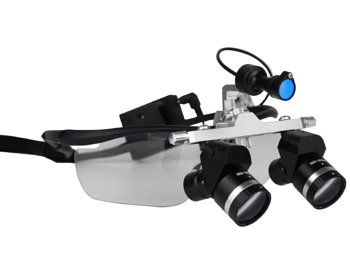 YWJ-MG11U 3.0X-5.0X Verstellbare Ergonomische Dentalchirurgische Lupenbrille Ergo-Lupen mit 5W LED-Kopflampe